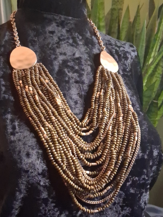 Lane Bryant Jewelry - Multi-Strand Bronze Bead Statement Necklace - Women Jewelry
